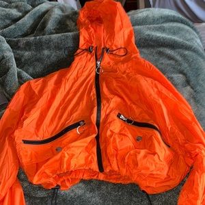 orange cropped jacket
